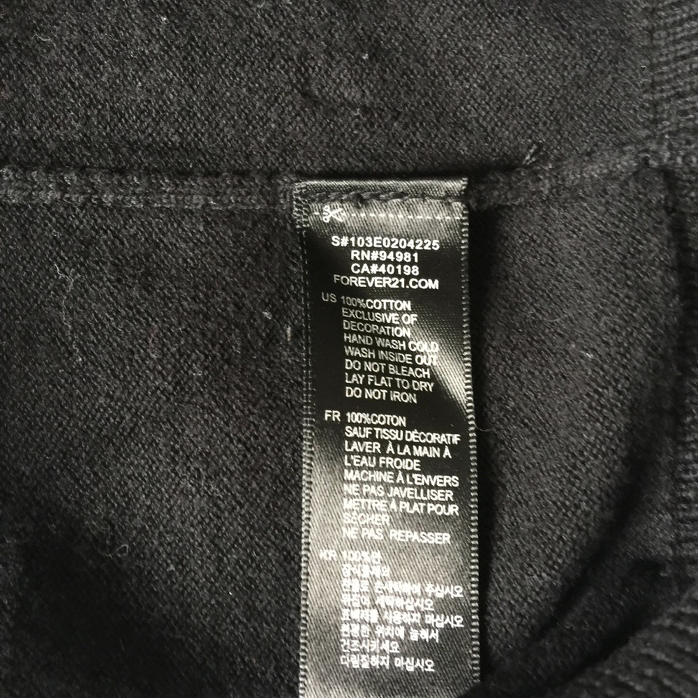 Forever21 100% cotton crochet black sweater - Picture 5 of 8